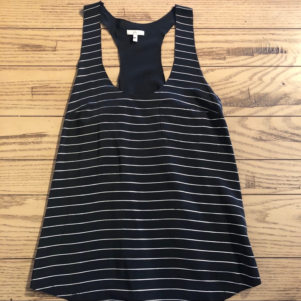 Joie black and silver stripe racerback tank
